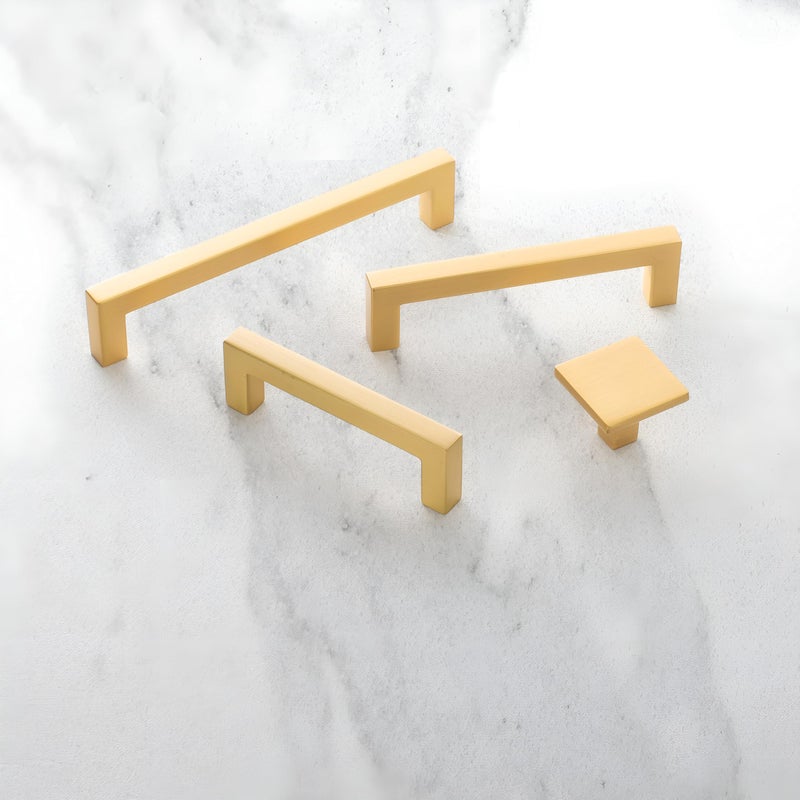 Hickory Hardware 1 Pack Solid Core Kitchen Cabinet Pulls, Luxury Cabinet Handles, Hardware for Doors & Dresser Drawers, 12 Inch Hole Center, Brushed Golden Brass, Skylight Collection - Image 3